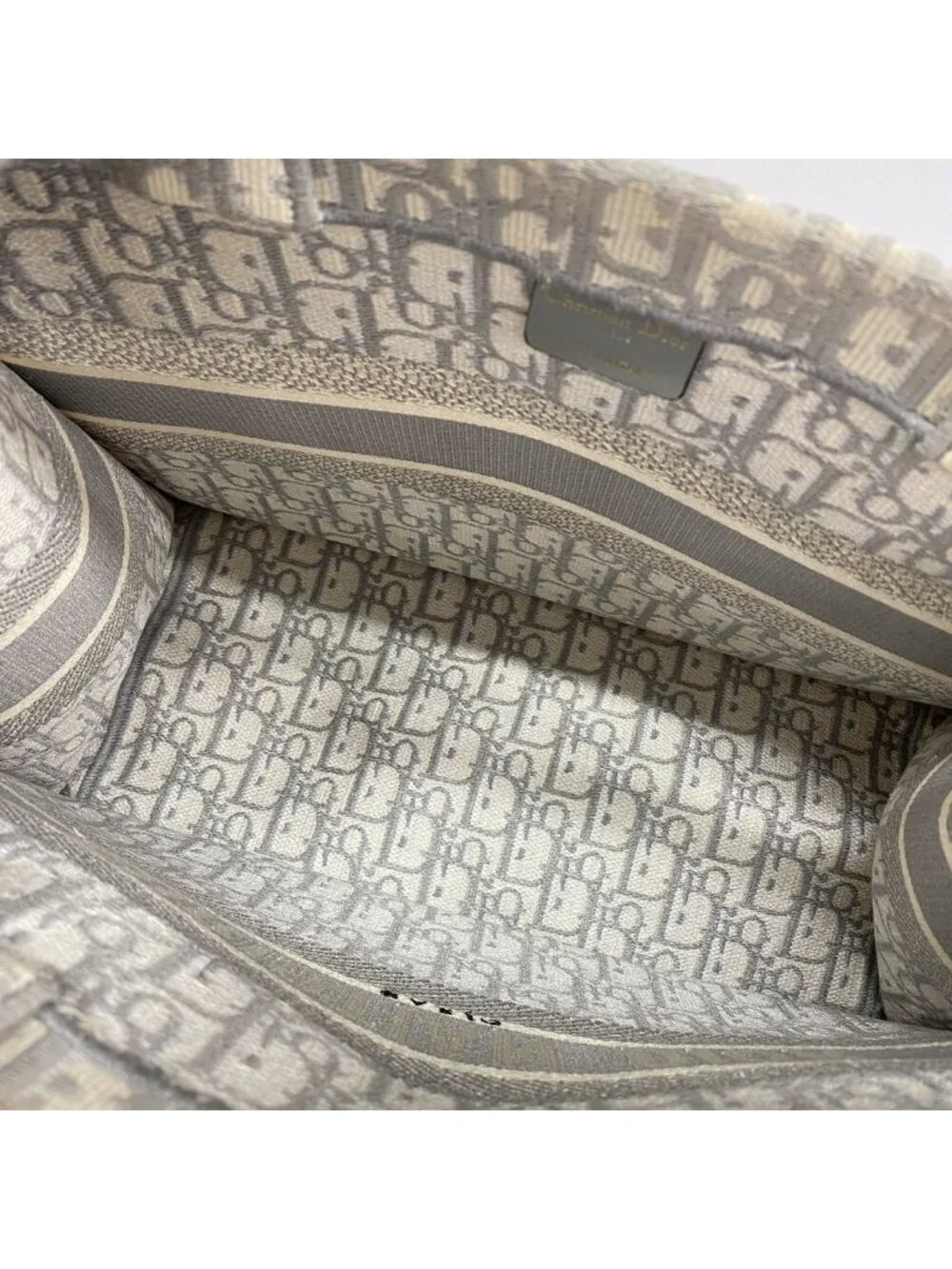 Dior Tote Bag Book Canvas Gray